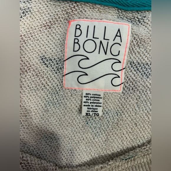 Billabong Aztec design crewneck sweatshirt with raw hemline/cuffs XL - Picture 4 of 9